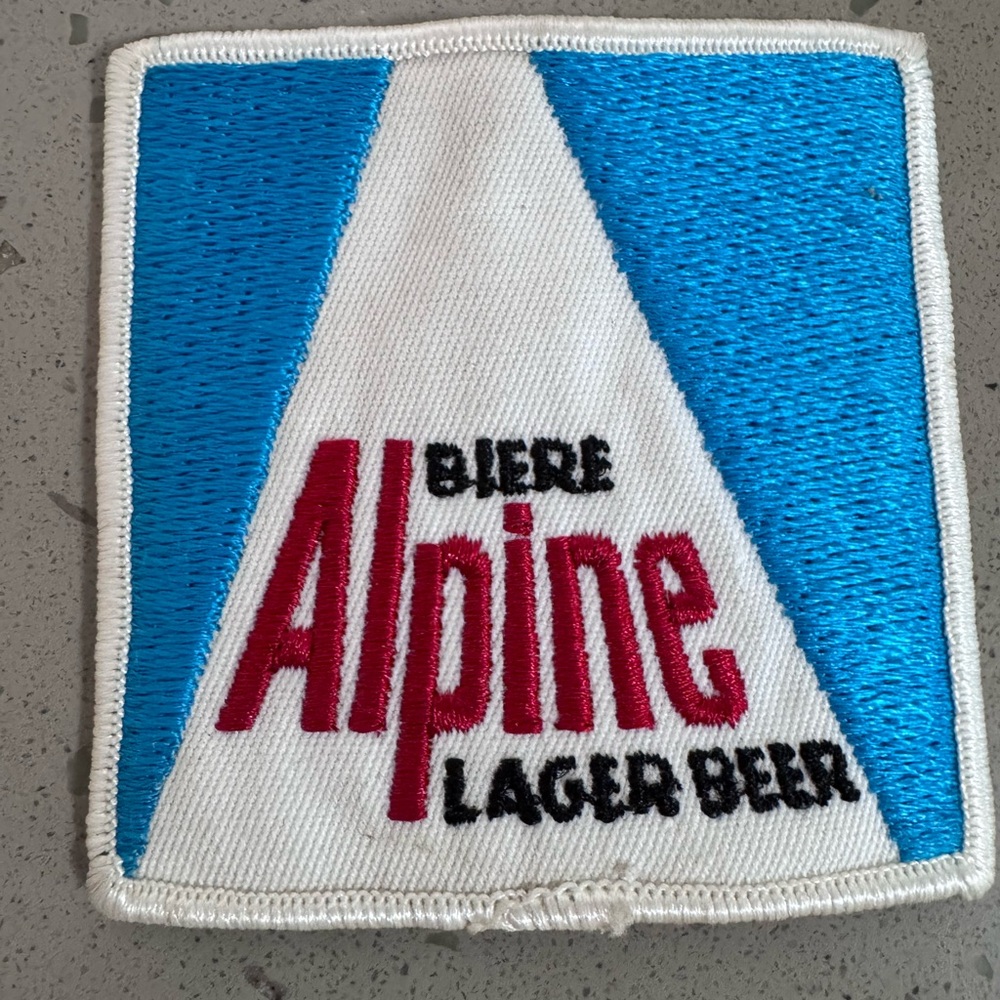 Vintage Alpine Lager Beer Patch in Blue and White